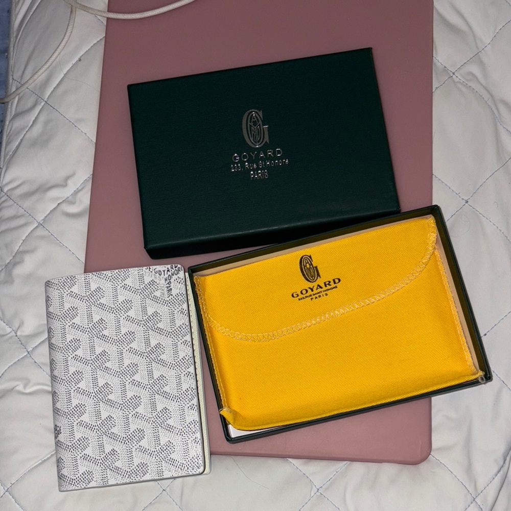 Goyard White Passport Holder